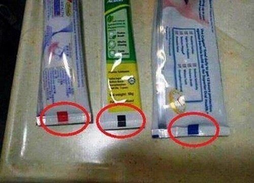 Hvad betyder farvemarkeringerne på tandpastatuber?