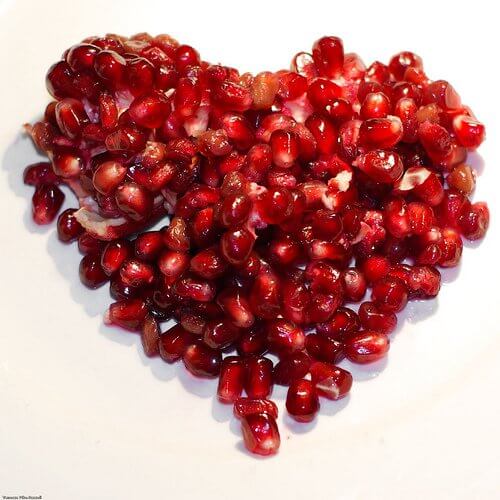 Hjerte formet af frugt