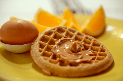 Vaffel med peanut butter