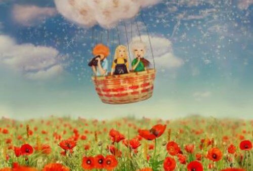 3 venner i en luftballon