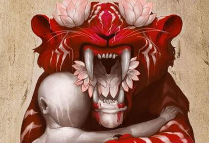 Billede af en roed tiger