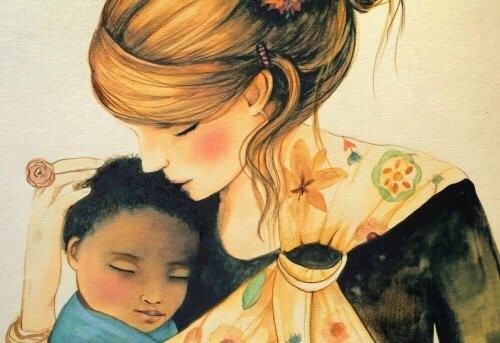 Mor der kysser sit barn