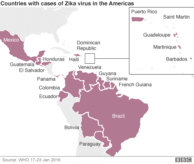 Zika virus kort