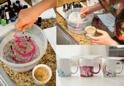 Person der dekorerer krus