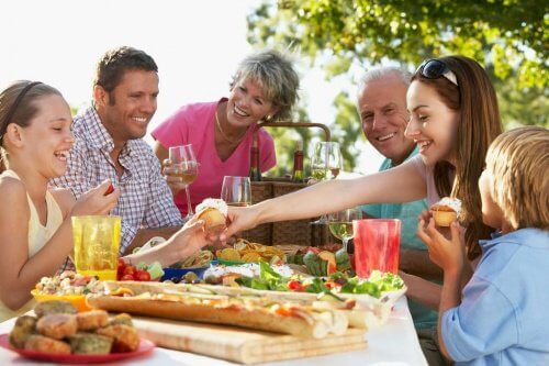 Familie der spiser udenfor