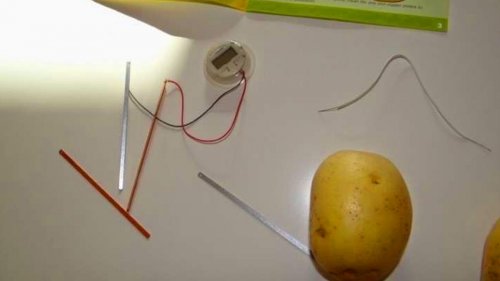 Kartoffel ledninger soem og en LED