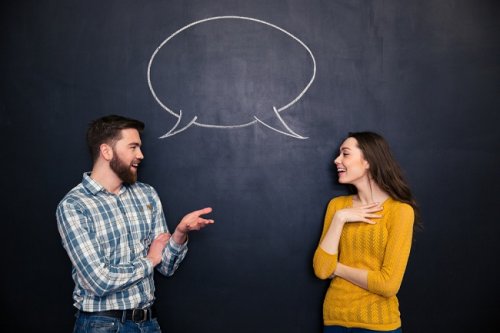 Par der har en dialog