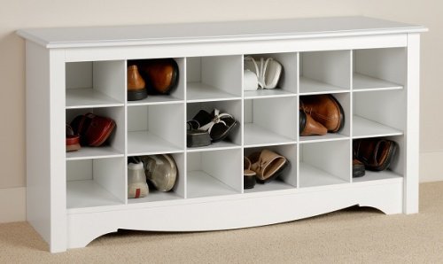 Elegant hvid skohylde