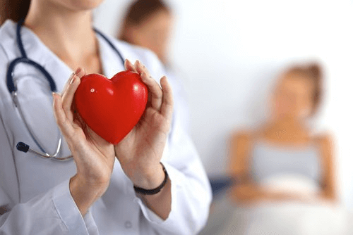 Læge holder hjerte