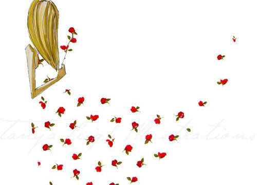 Pige og mange blomster