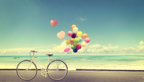 Cykel balon og strand