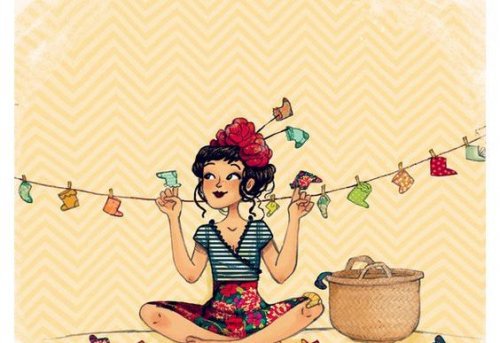 Pige der haenger toej op