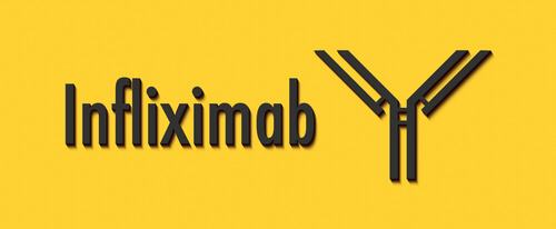 Infliximab på en gul baggrund