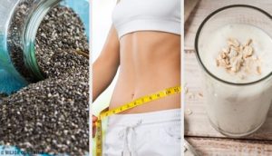 En lækker og mættende pære, chia og havregrynssmoothie til vægttab