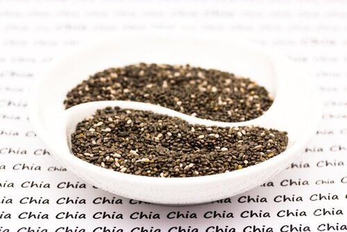 Skaal med chiafroe - faa gang i skjoldbruskkirtlen