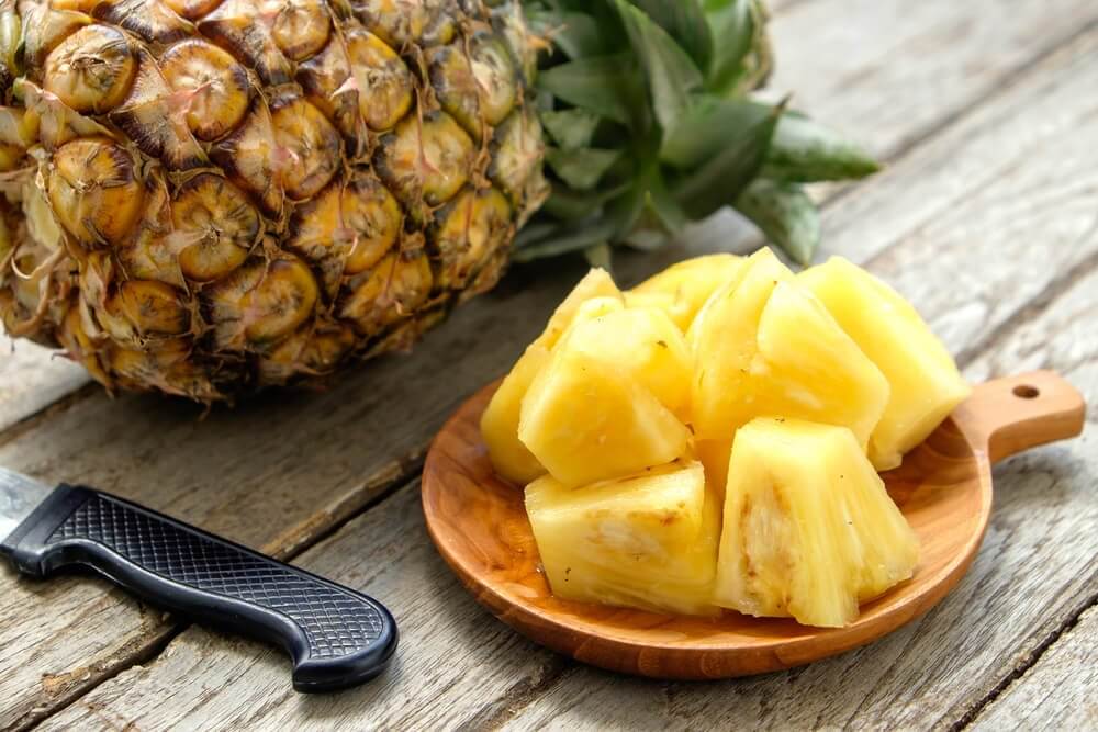 Smaa skiver ananas