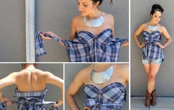 Sådan laver du en skjorte om til en kjole.