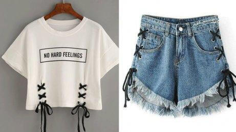 Ændrede t-shirts og shorts.