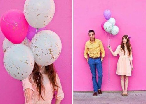 Balloner med splatter af maling