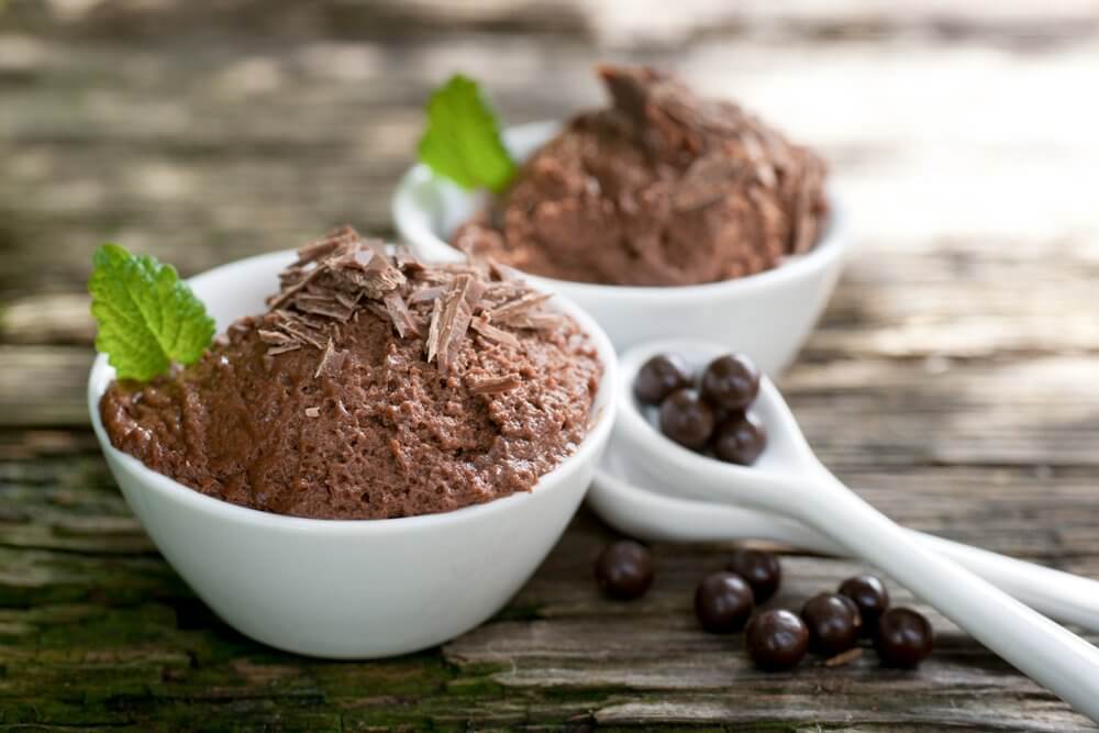Chokoladedessert med få kalorier.
