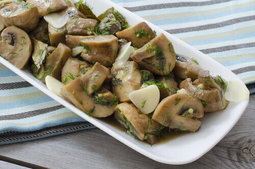 Kasserolle med svampe