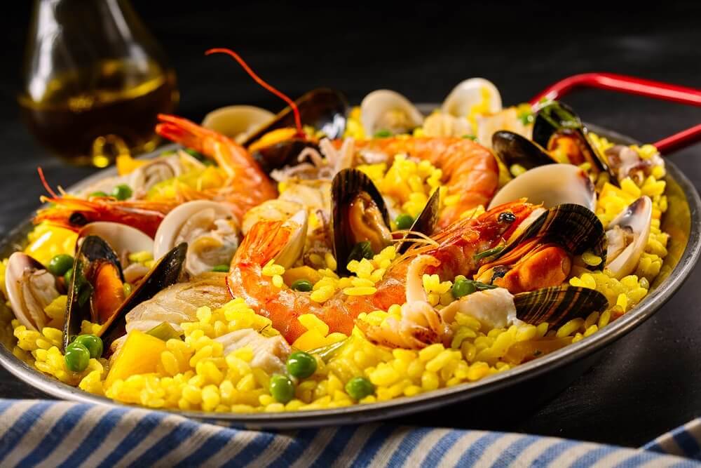 skaldyr opskrift på paella