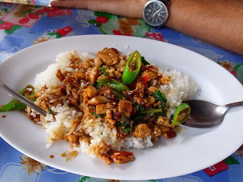 Kinesisk ris med grøntsager.