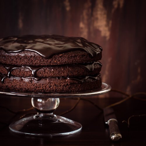 Chokoladekage med glasur