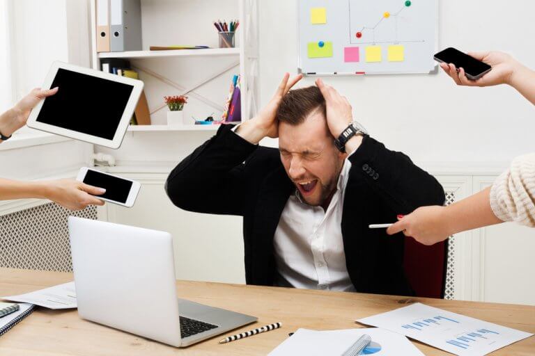 Stress på arbejdspladsen.