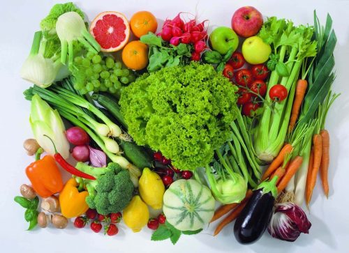 Forskellige frugter og groentsager
