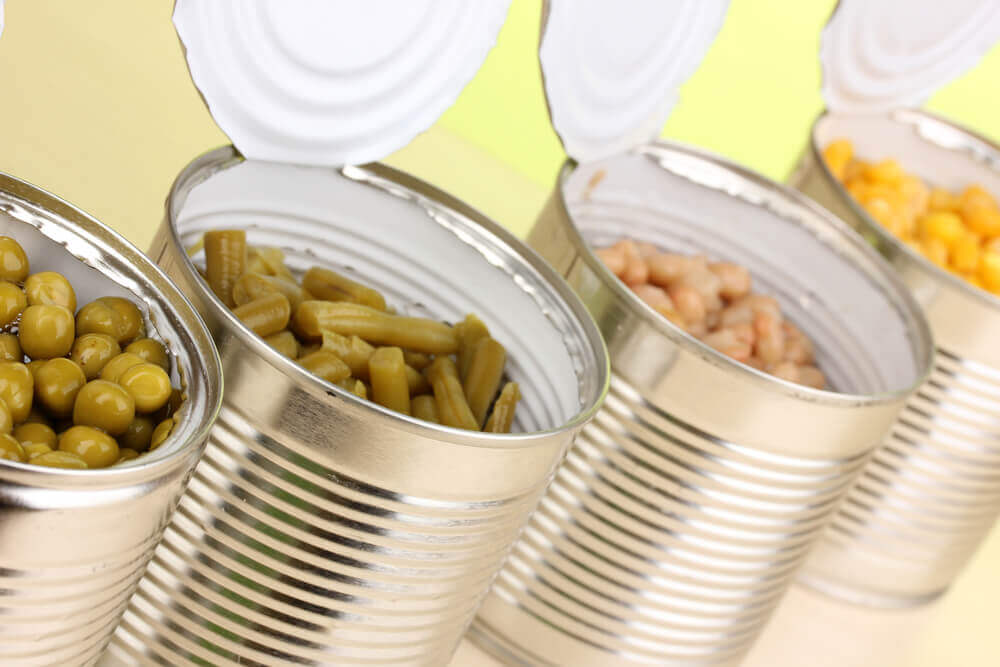 forarbejdede fødevarer på dåse