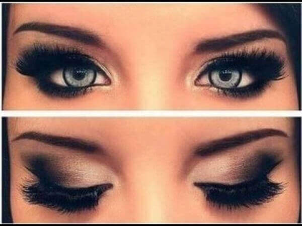 Små øjne og makeup.