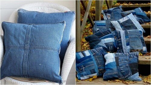 Lav puder til din seng eller dine møbler ud af aflagt jeansstof