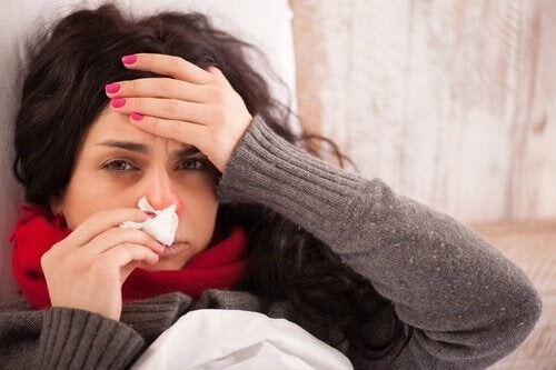 Kvinde med influenza
