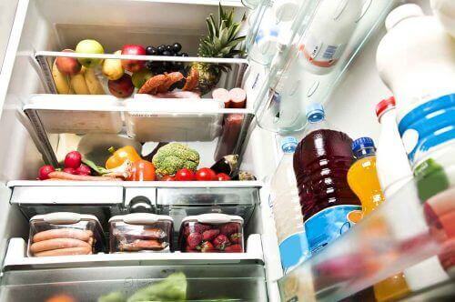 Fødevarer i køleskab symboliserer konservering af fødevarer