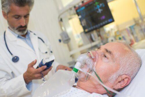 Patient med respirator