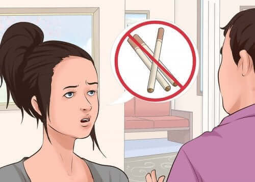 En anti-ryger illustration. Stop med at ryge med nikotintyggegummi