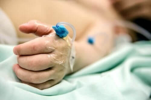 En person med kateter