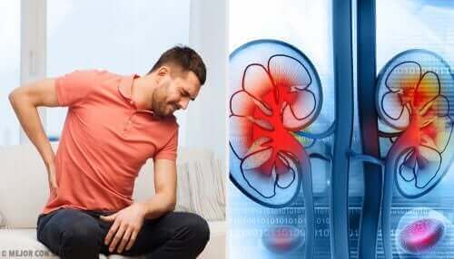 Mand med nyreabsces tager sig til lænd