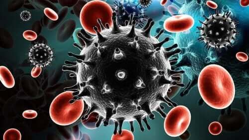 Illustration af HIV og AIDS