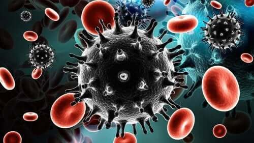 Illustration af HIV og AIDS