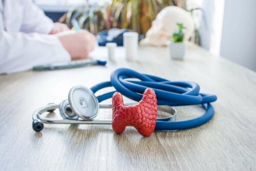 Skjoldbruskkirtel foran læge