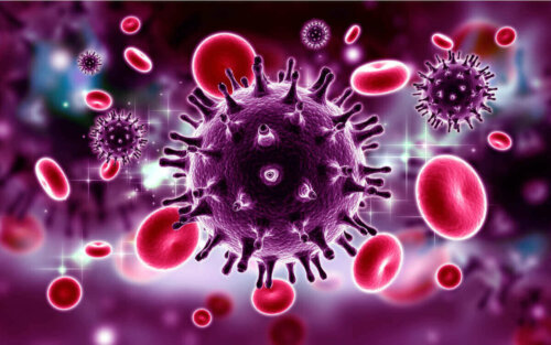 Illustration af HIV virus