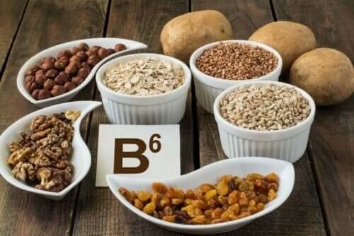 Fødevarer med B6, som er en del af B-vitamin kompleks
