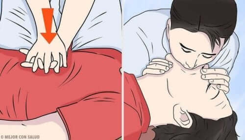 Tegning af hjertelungeredning som førstehjælp til slagtilfælde