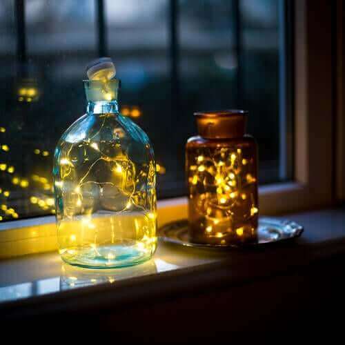 Lanterner af glaskrukker