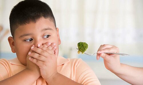 Dreng nægter at spise grøntsager, selvom det kan forebygge fedme hos børn