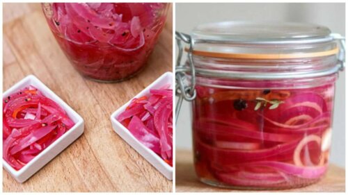 Glas med syltede løg