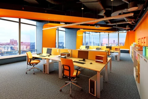 Et orange kontor