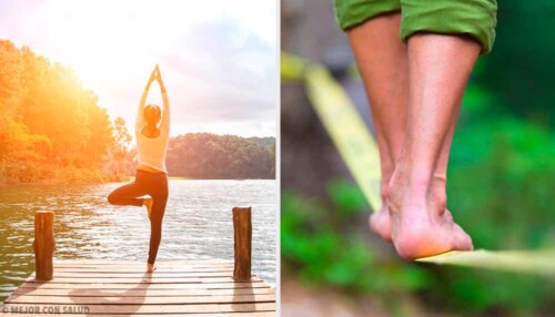 To eksempler på balanceøvelser til vestibulær stimulering